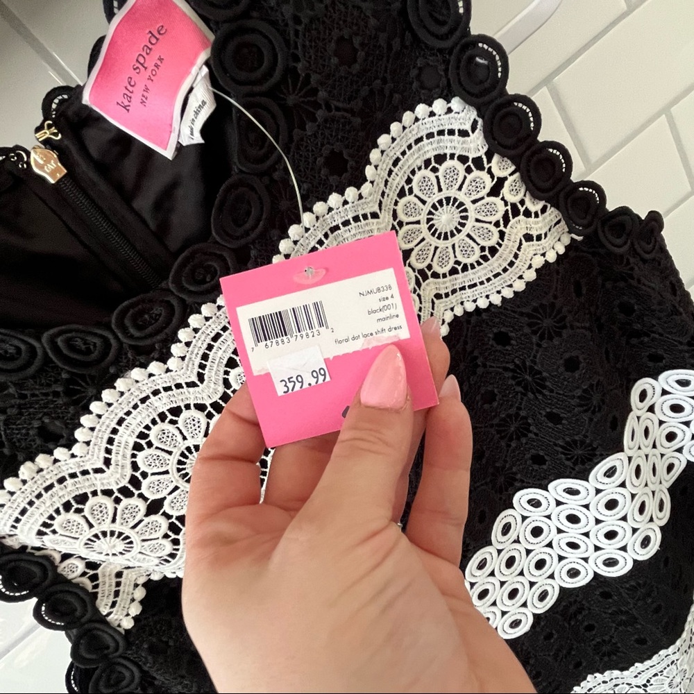 NWT Kate Spade Floral Dot Lace Shift Dress - Picture 7 of 9